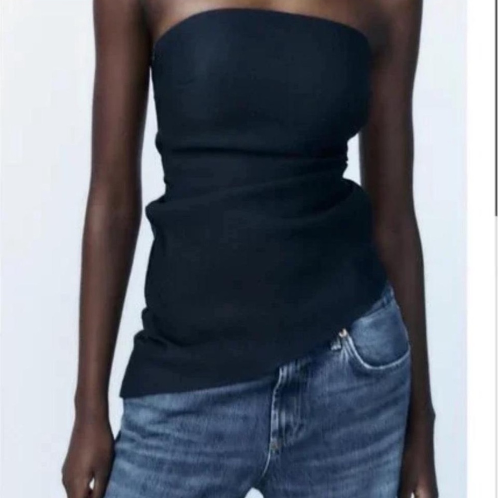 Zara Asymmetrical Strapless Top